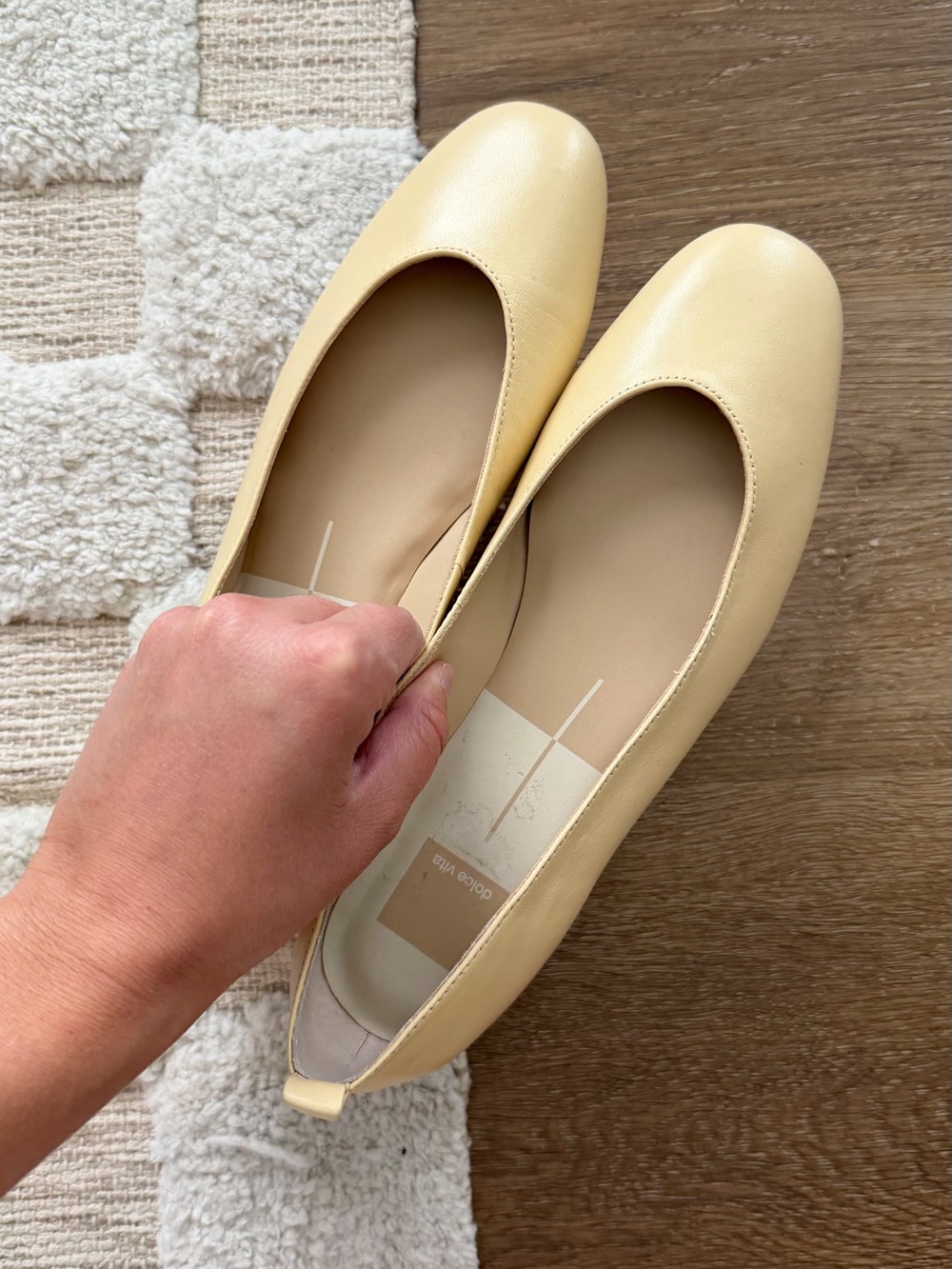 Dolce Vita Leather Ballet Flats in Butter Yellow - Picture 3 of 7
